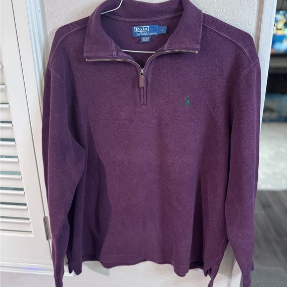 Ralph Lauren Purple 1/4 Zip Sweater - Picture 1 of 6